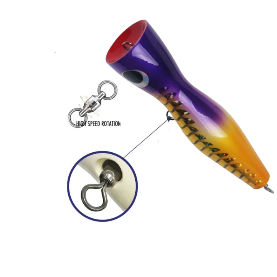 MUKUN-señuelo de pesca de madera de 115gTrolling, lápiz Popper, atún, barco, fundición larga, Wobbler, carpa Artificial, Leurre - imagen 3