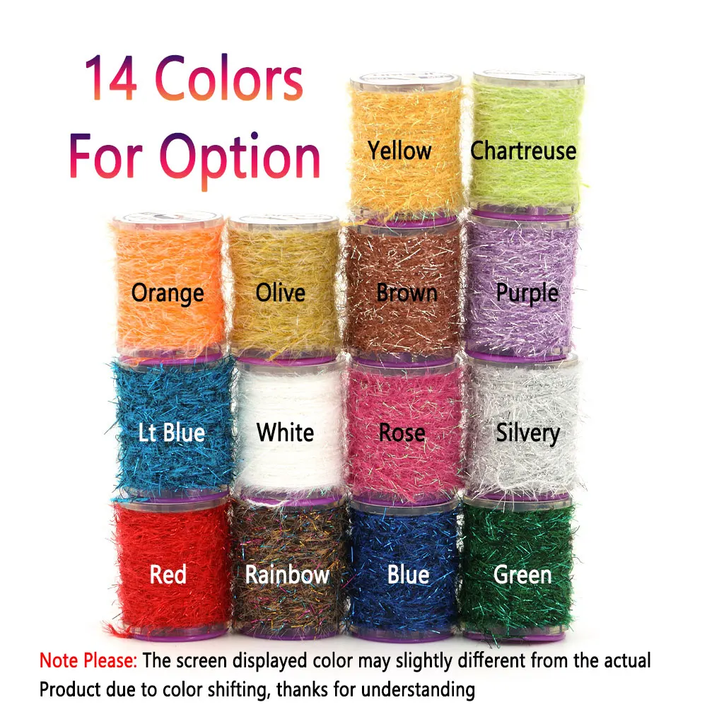 Bimoo, 2 uds., Flashabou Straggle, piernas, atado de moscas, Material de chenilla sintética para atar el cuerpo de la ninfa, Hackle de las señuelos de pesca de trucha húmeda - imagen 4