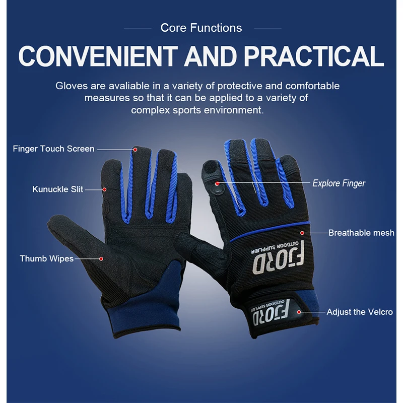 FJORD-guantes de pesca de agua salada para hombre, protección de manos, transpirable, ropa deportiva para exteriores, equipo de pesca de dedo completo - imagen 4