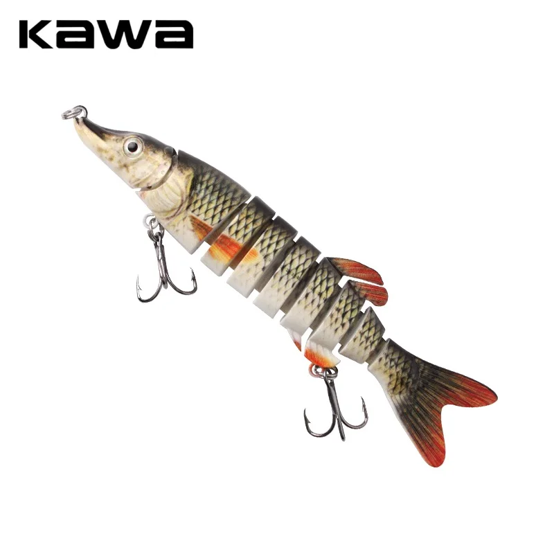 Kawa-señuelos de pesca Swimbait y cebo articulado, 12,5 cm/17g, ABS + Crankbait de fibra, pez duro realista, Lucio, bagre, 1 ud.