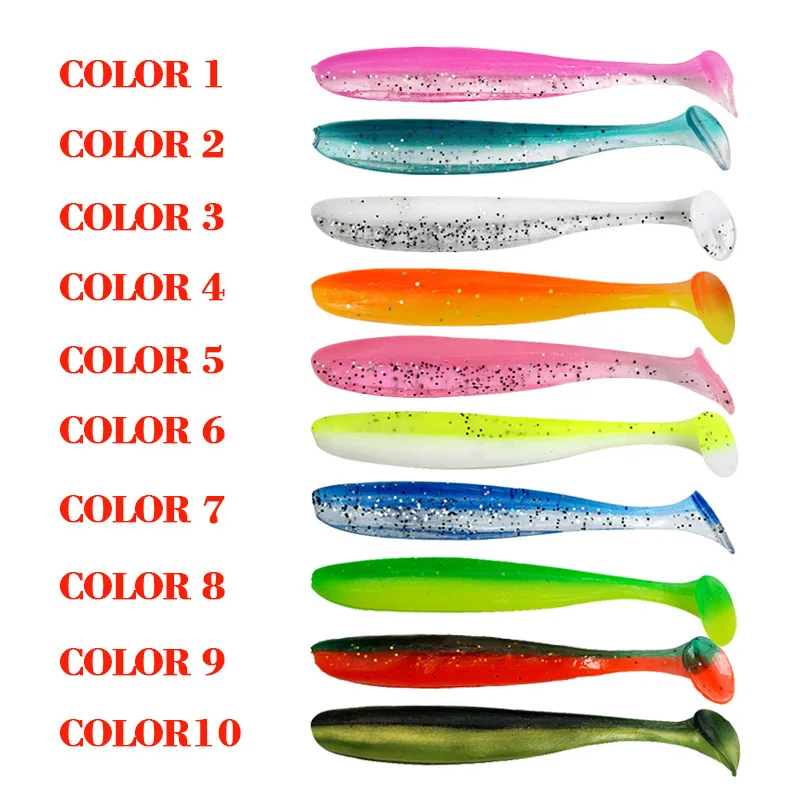 Cebo de silicona de 5,5 cm-7cm, señuelos blandos para pesca en el mar, Pva, Swimbait, Wobblers, artículos de aparejos artificiales, 10 unids/lote - imagen 5