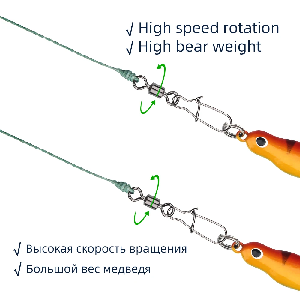 DNDYUJU 2/0 # -12 # Conector de pesca de acero inoxidable, rodamiento de Pin, broche giratorio para señuelo, anzuelo, aparejos de pesca, accesorios, herramientas - imagen 4