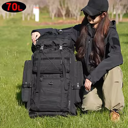 Bolsa de escalada táctica de 70L para hombre, mochila grande de camuflaje para montañismo, mochila para acampar al aire libre, senderismo, equipaje de viaje