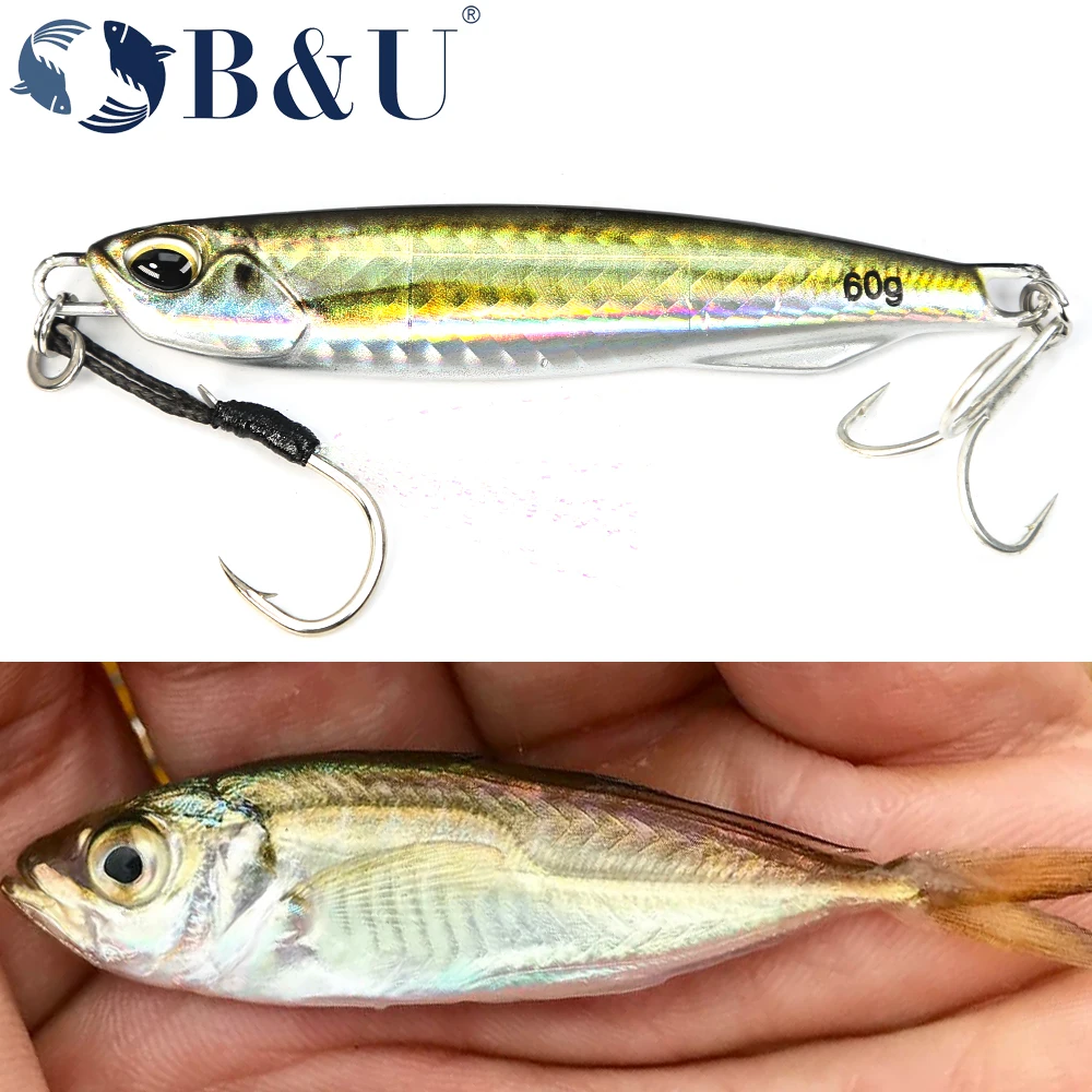 B & U Cuchara Jig 3D Metalica Senuelo para Lubina pesca agua salada - imagen 4