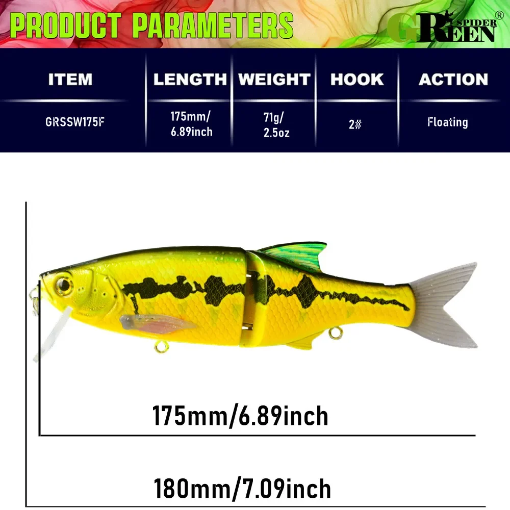 Swimbait articulado flotante – Señuelo de pesca para lucio y lubina - imagen 2