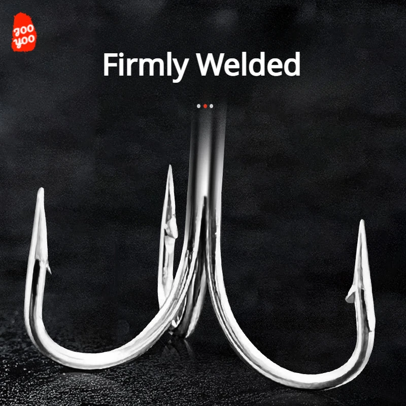 Caja de 120 Uds. De anzuelos Lua Sanben con púas, Triple ancla de acero rico en carbono, anzuelos cruzados de Triple garra, equipo de pesca, anzuelos Sanben al por mayor - imagen 3