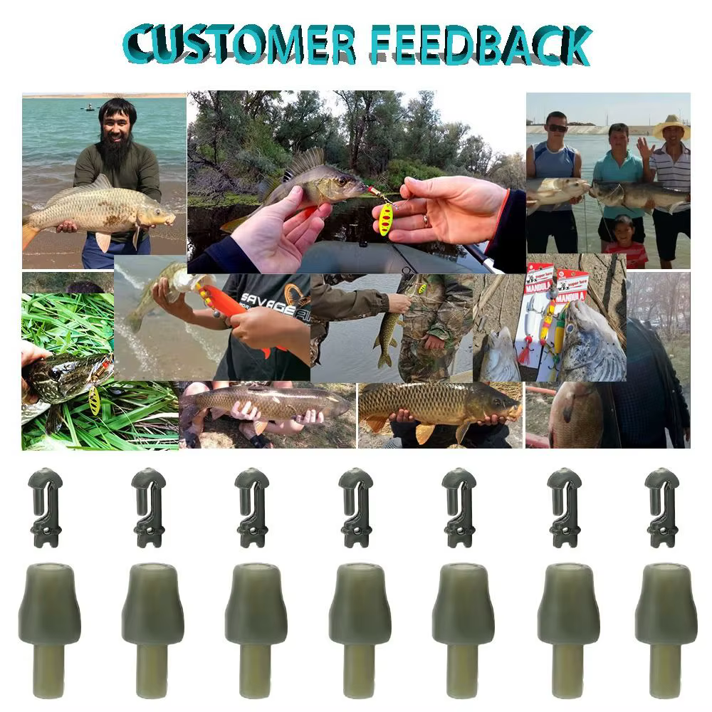 Conectores de alimentación de alta calidad, 10 piezas, herramienta de método conector, conjunto de equipo de pesca, cebos de silicona, soporte de línea de aparejo - imagen 5