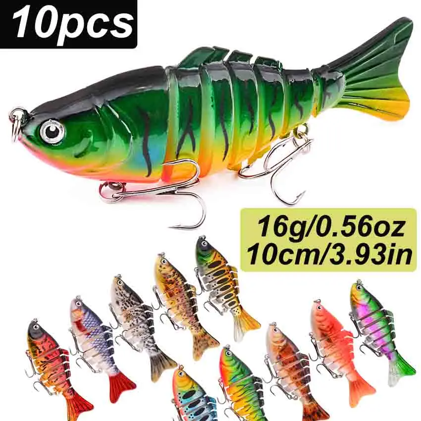 10 Uds Wobblers Pike Señuelos de Pesca 16g secciones artificiales multiarticuladas cebo duro Artificial Trolling Pike herramientas de pesca de carpa - imagen 2