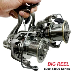 Carrete surfcasting metálico de alta potencia para lances largos