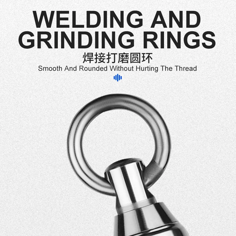 OBSESSION LT007 10 unids/bolsa 0 # -10 #   Giratorio resistente del rodamiento de bolas del acero inoxidable con giratorios sólidos del conector del señuelo de la pesca del anillo - imagen 3