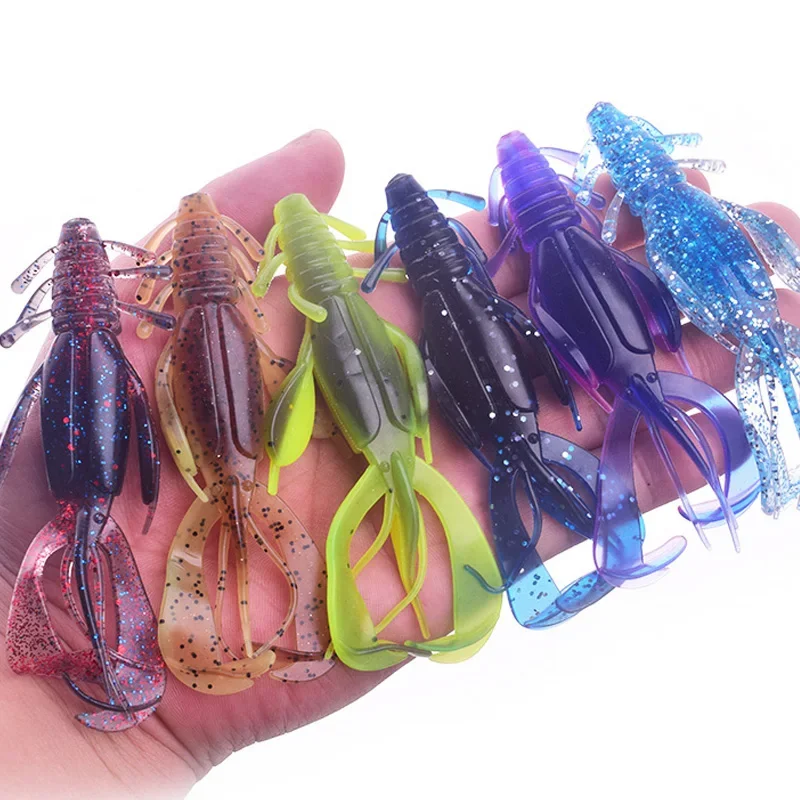 2 uds forma de camarón Crazy Flapper cebo suave de silicona 10cm 10,5g Bass Jig Wobblers señuelo de pesca Artificial Swimbait aparejos de pesca - imagen 5