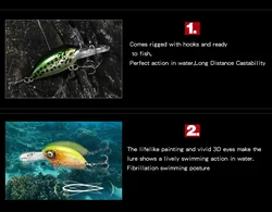 Crankbait flotante para lubina, señuelo duro de plástico