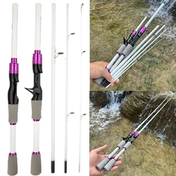 Caña de pescar con señuelo Baitcasting de fibra de carbono súper dura con punta ML sólida 1,8/2,1 m caña de Jigging de trucha ultraligera 4/5 secciones Pesca