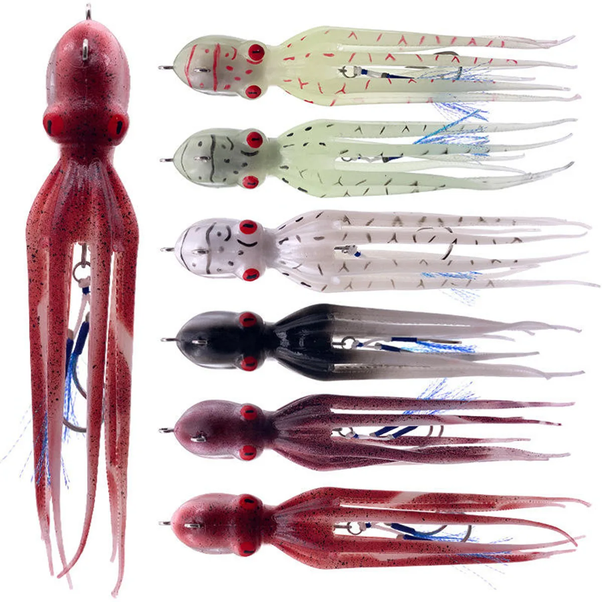 175g 200g 240g 300g cebo luminoso para nadar en agua salada, señuelo de pesca de calamar Artificial, pesca en barco de aguas profundas, Amberjack, atún Wahoo