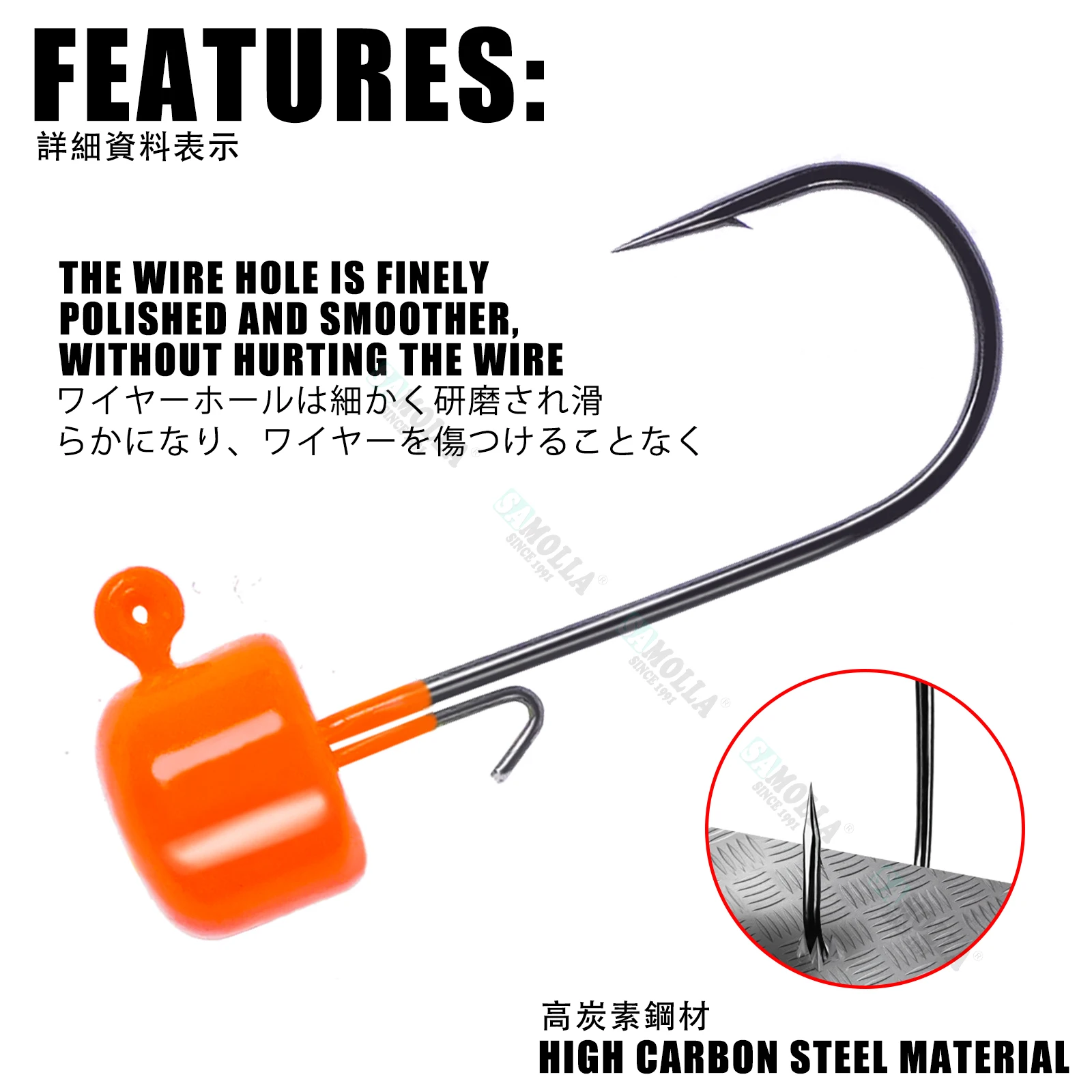 Nuevo Ned Rig Jig cabezas ganchos 1,6-5,8g BKK gancho Tumbler Ajing para señuelo de gusano suave Bass Fish Pesca Rockfish Pike trucha Accesorios - imagen 5