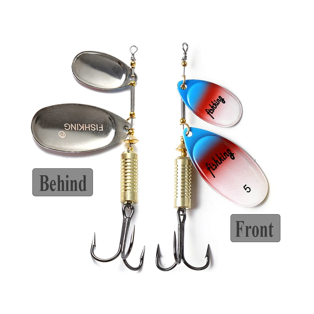 FTK-señuelo de pesca de Metal con anzuelo, anzuelo largo giratorio, cuchara, artificial, duro - imagen 4