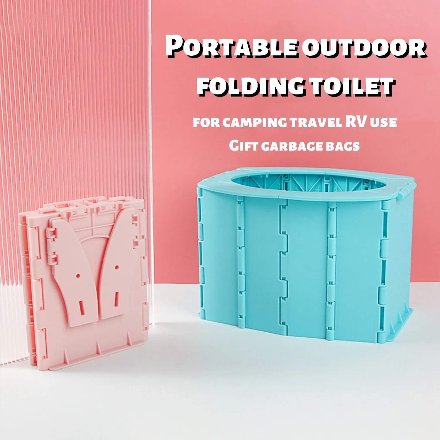 Cómoda de inodoro plegable portátil para acampar, RV, viajes, senderismo, campamento, baño, viajes de larga distancia, suministros al aire libre, Mini Latrine - imagen 2