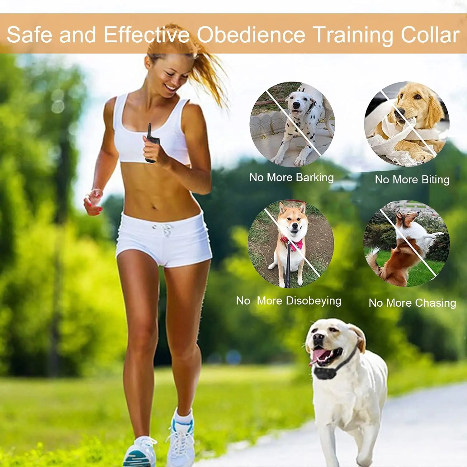 Entrenador impermeable recargable del animal doméstico del collar remoto del entrenamiento del choque del perro de 3000 pies - imagen 2