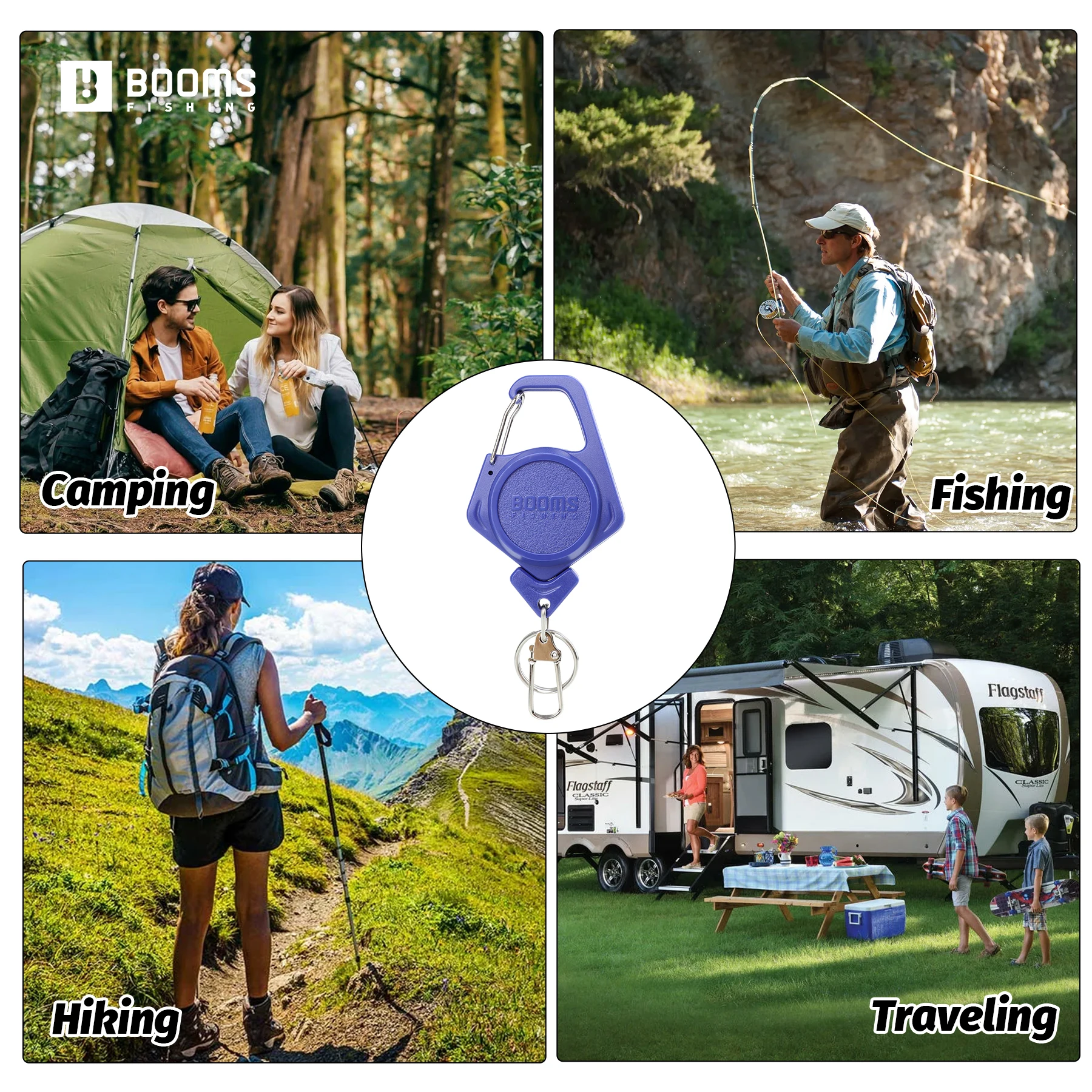 Booms Fishing XW80 2 uds retráctil 70cm llavero hebilla accesorios insignia titular herramientas accesorios pesca Zinger Retractor - imagen 5