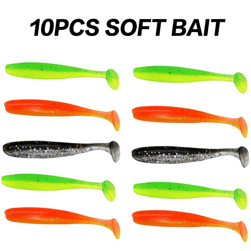 ZURYP-juego completo de cebo blando de silicona con anzuelo de pescado, juego de cuentas de plomo, Señuelos de Pesca, Texas Rig - imagen 3