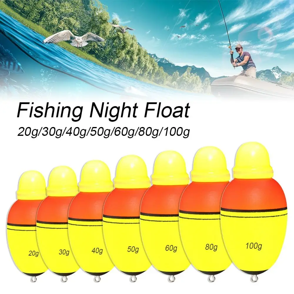Boia de plástico de alta calidad, 20g/30g/40g/50g/60g/80g/100g, bola Bobber de espuma Eva electrónica, flotador nocturno de pesca - imagen 4
