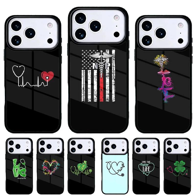 Funda iPhone con logotipo RN y estetoscopio para profesional sanitario