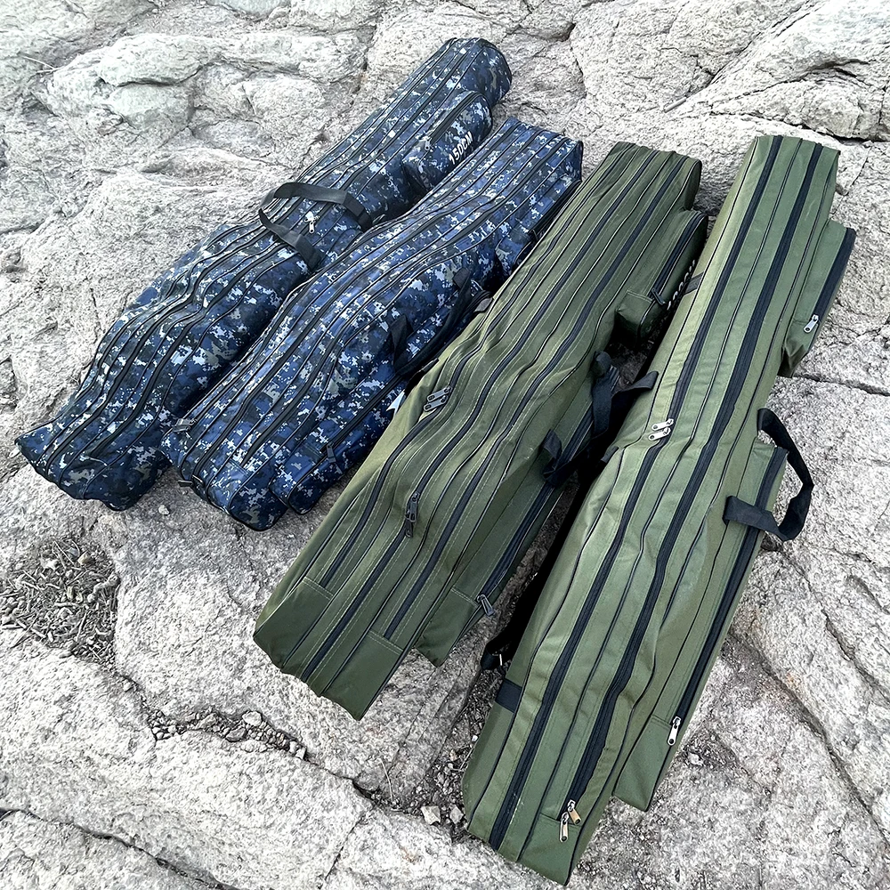 GHOTDA-funda plegable de tela Oxford para caña de pescar, bolsa de almacenamiento con cremallera para aparejos de pesca, 110/120/130/150CM - imagen 2