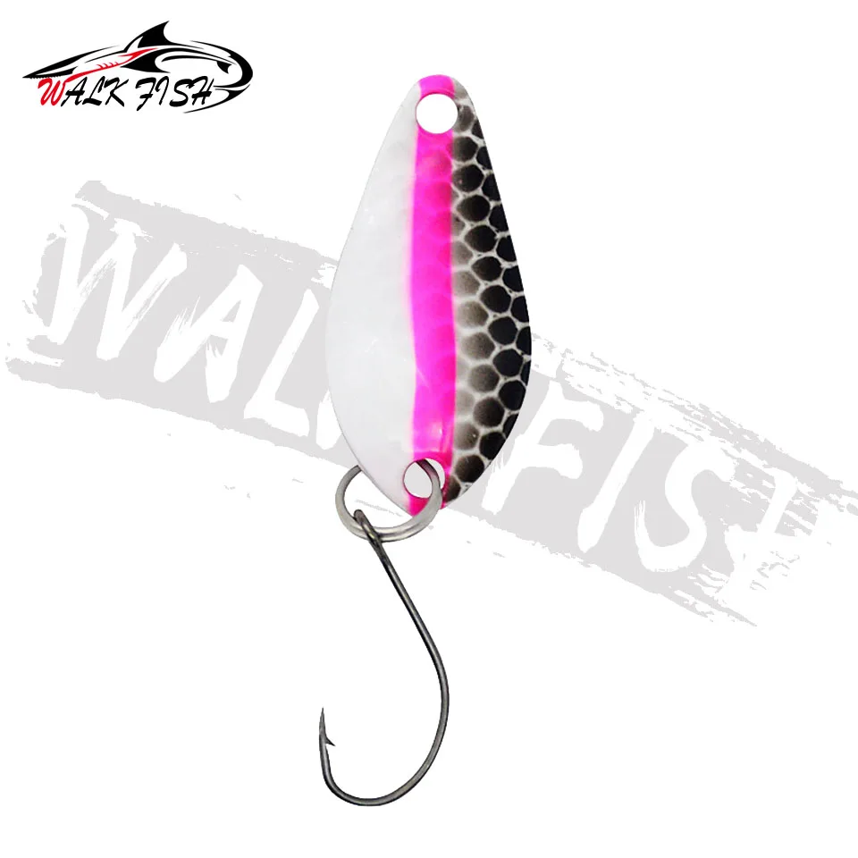 WALK FISH-señuelo de pesca de Metal, cebo duro de 2g y 25mm con un solo gancho, para trucha, perca, Chub, salmón, 1 piezas - imagen 3