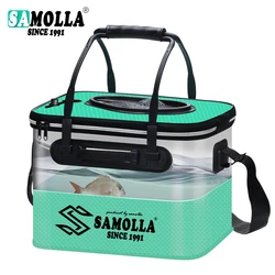 Cubo plegable portátil para pesca de peces vivos