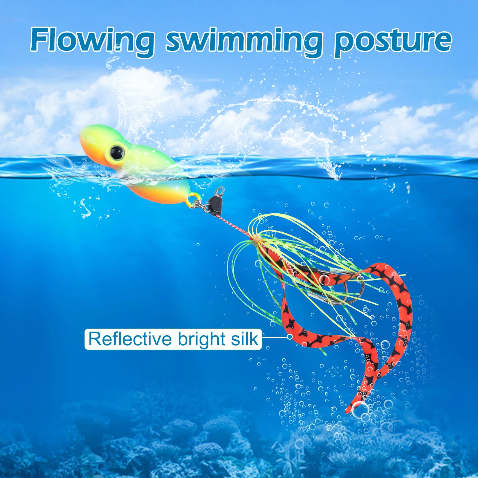 Goture señuelos jigging metálicos con falda para lubina y trucha - imagen 5