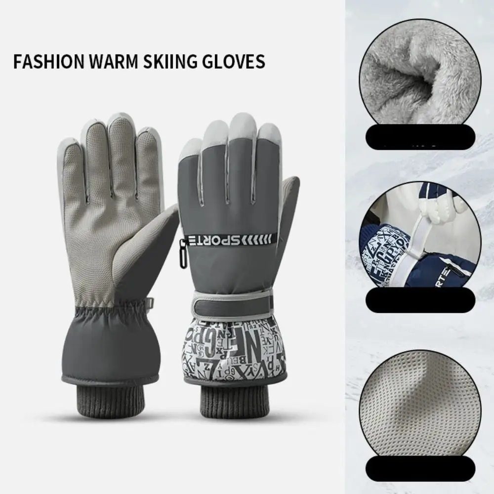 Guantes de esquí para nieve con pantalla táctil, resistentes al viento, impermeables, cálidos, antideslizantes, con dedos completos, para Snowboard y motocicleta - imagen 4