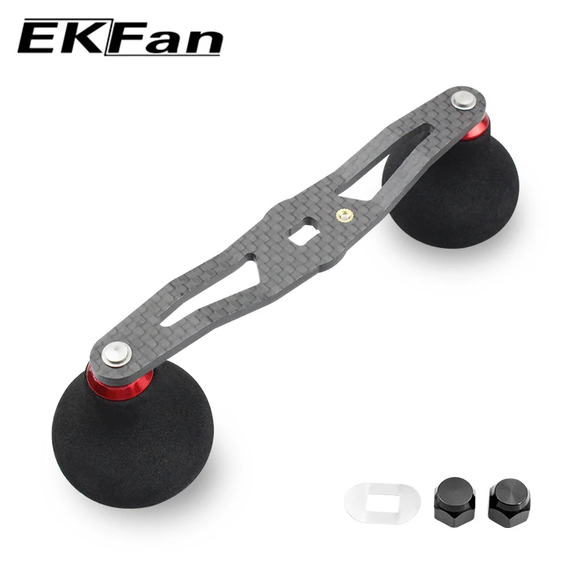 EKFan-mango de carrete de pesca de fibra de carbono para Baitcasting, balancín con perillas EVA para accesorios de aparejos DAI & SHI, 115MM - imagen 4