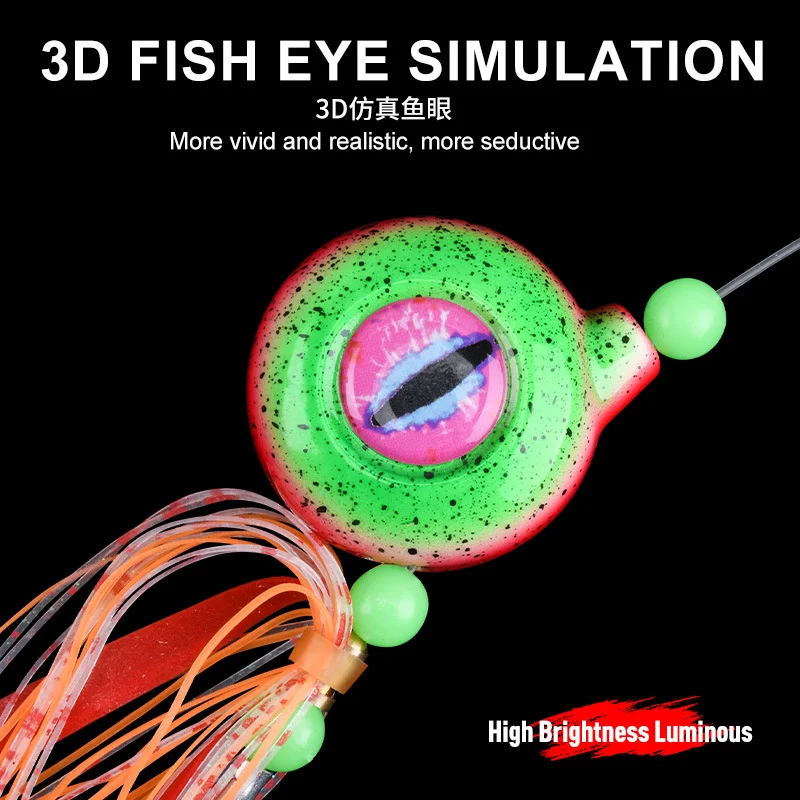 1 Uds 150g200g250g300g UV luz nocturna BeardedGuy KaburaSinking JiggingBait Jigs cabeza cebo para pesca marina plantilla de Metal con falda de goma - imagen 3