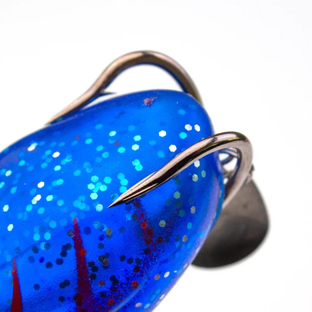 OBSESSION 1 pieza 10g Topwater señuelo de rana de silicona suave pesca artificial cebo de rana suave con cucharas giratorias - imagen 4