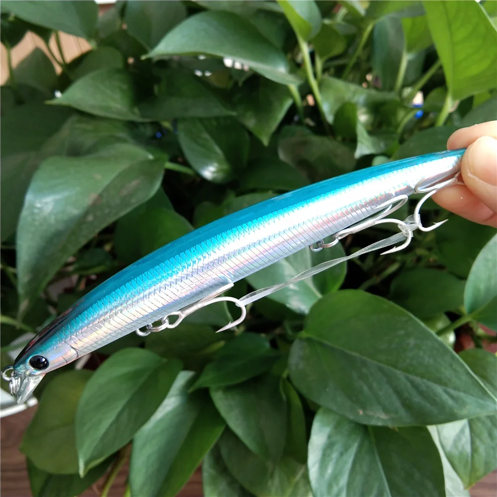 TSURINOYA-señuelo de Pesca de Mar, cebos duros flotantes para lubina falsa, 4 piezas, Minnow Delgado, 125F, 125mm, 14,3g - imagen 2