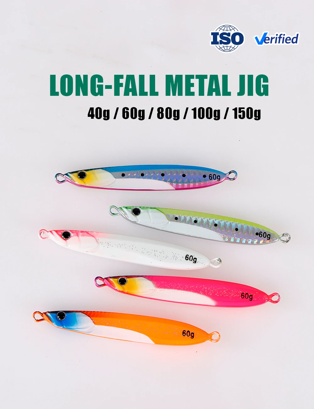 Señuelo TOLU jig luminoso con recubrimiento láser para pesca en mar