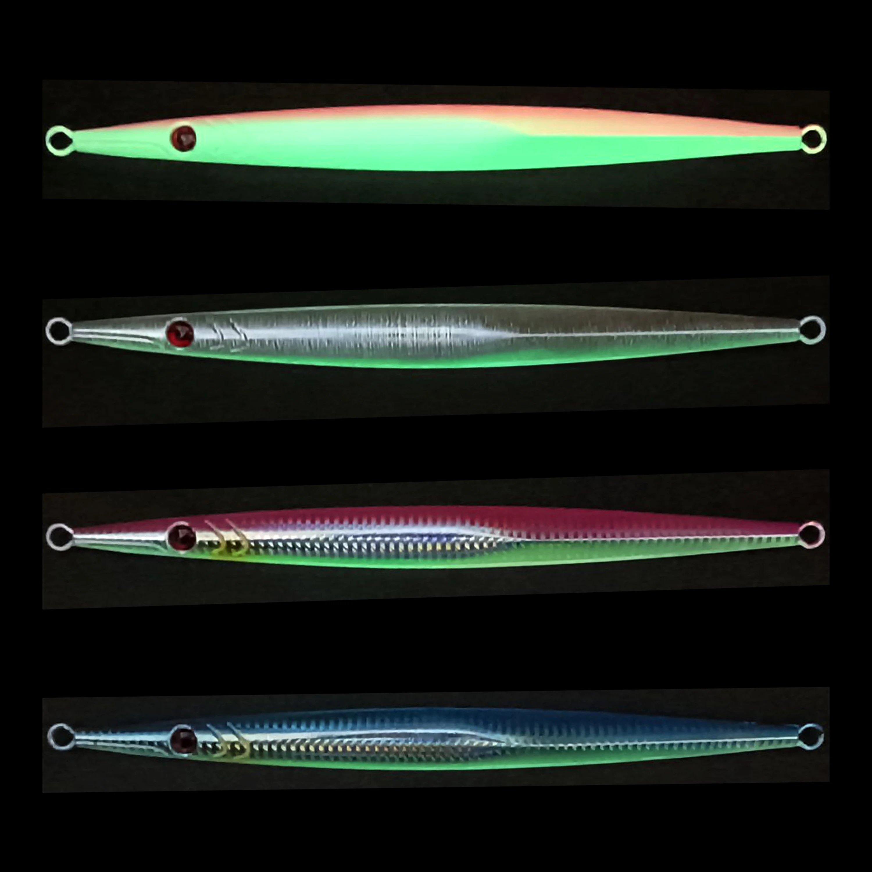 Plantilla de Metal de 60g-300g para pesca en el mar, tira larga, placa de hierro de dibujo rápido, hundimiento rápido y agitación lenta, placa de hierro luminosa, 1 Uds. - imagen 5