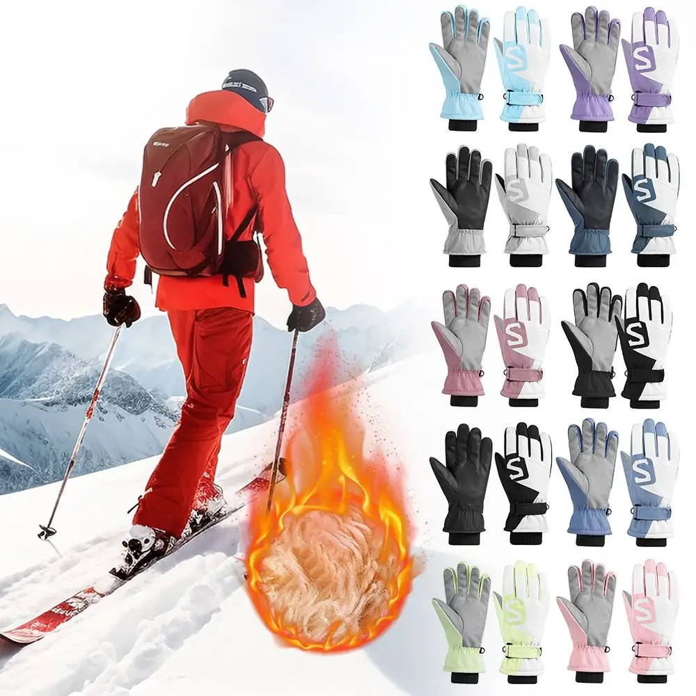 Guantes de invierno impermeables a la moda, guantes de esquí antideslizantes gruesos que mantienen el calor, guantes de ciclismo a prueba de frío, deportes al aire libre - imagen 3