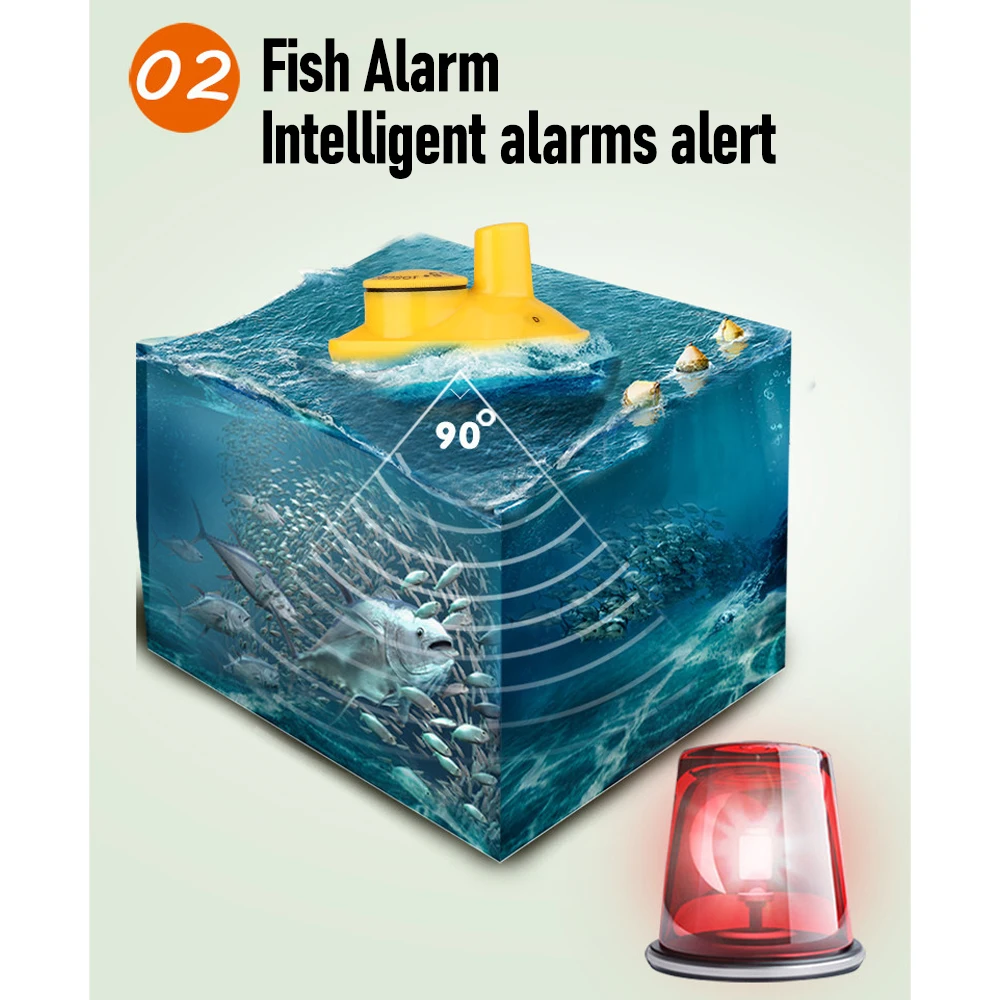 Buscador de peces portátil con cable/inalámbrico, dispositivo Detector de peces, buscador de 40m de profundidad para Kayak, canoa, Pontón, barco, buscador de pesca - imagen 5