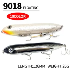 Señuelos de Pesca con lápiz flotante grande, 126mm, 26g, cebo Artificial de agua superior, Wobbler para carpa, caminar al perro, Swimbait, Pesca