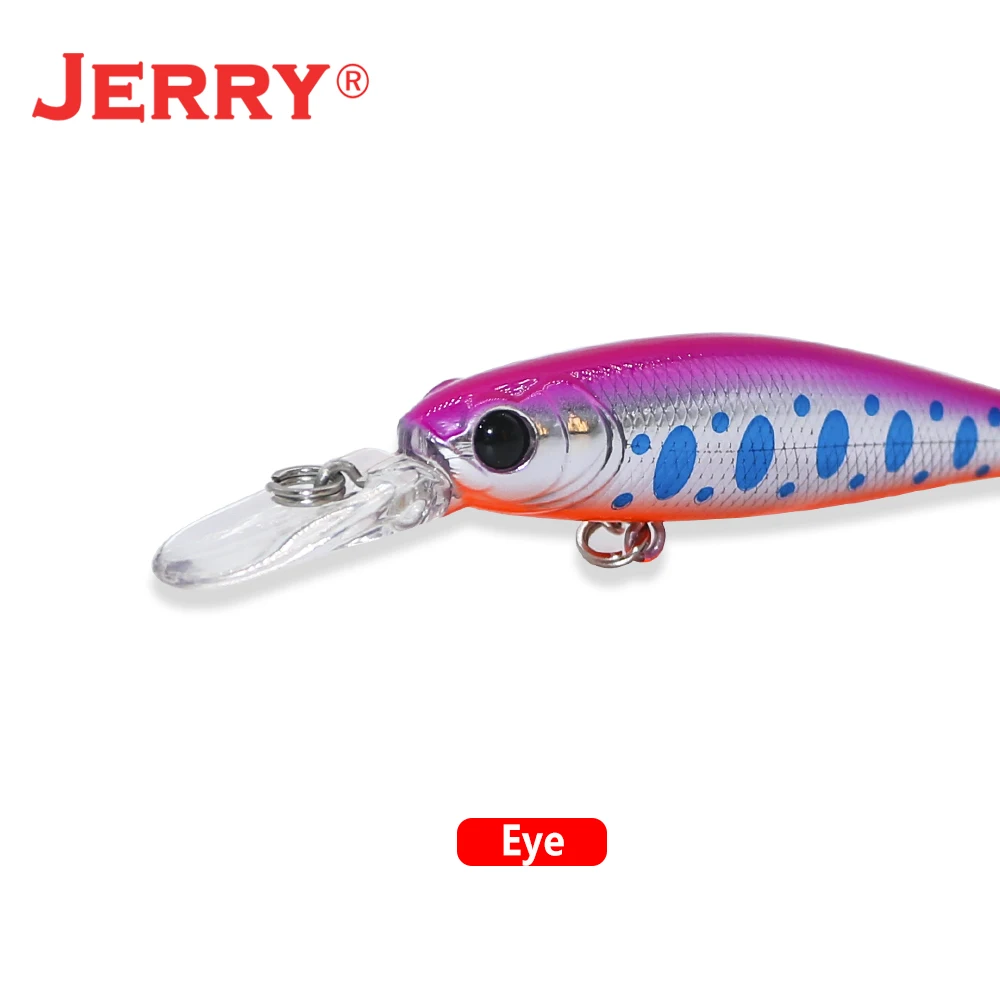 Jerry Rifle trucha Minnow señuelos duros Rock Spinning pesca Jerkbait Bass hundimiento lento enchufe pesca con caña 65mm 2,55 pulgadas 4,8g - imagen 5