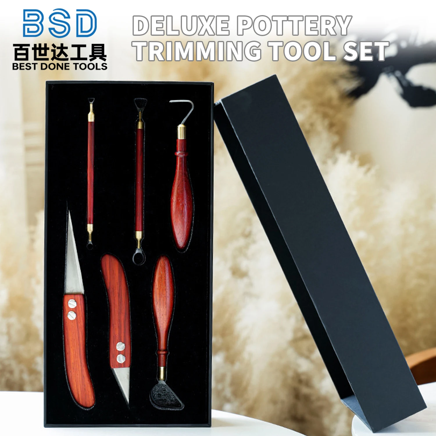 Coralwood Cuchillo fileteador cerámico doble punta rojo Carburo