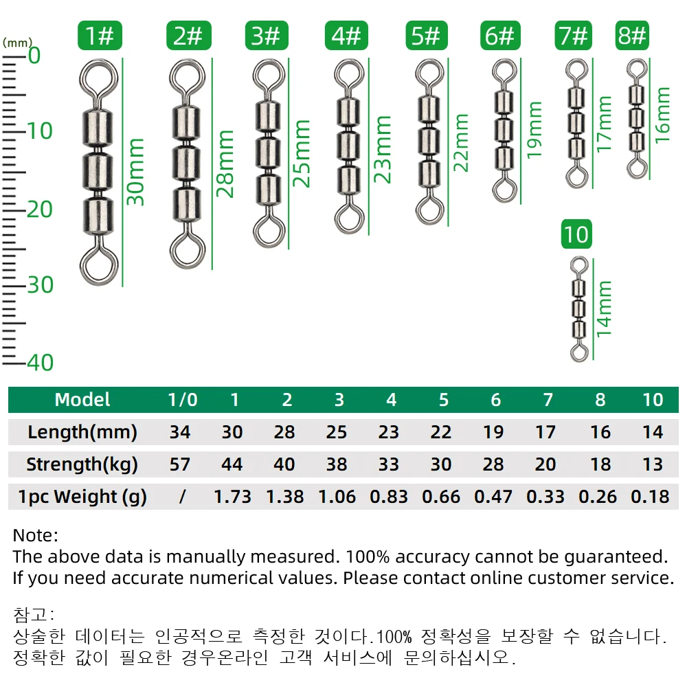 DNDYUJU 30 Uds triplete pesca barril rodante giratorios anzuelo conector latón agua salada carpa aparejos de pesca accesorios de pesca - imagen 2