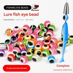 ESFISHING cuentas de ojo de pez accesorios de pesca mezcla de colores 50 Uds para pesca de perca de Lucio