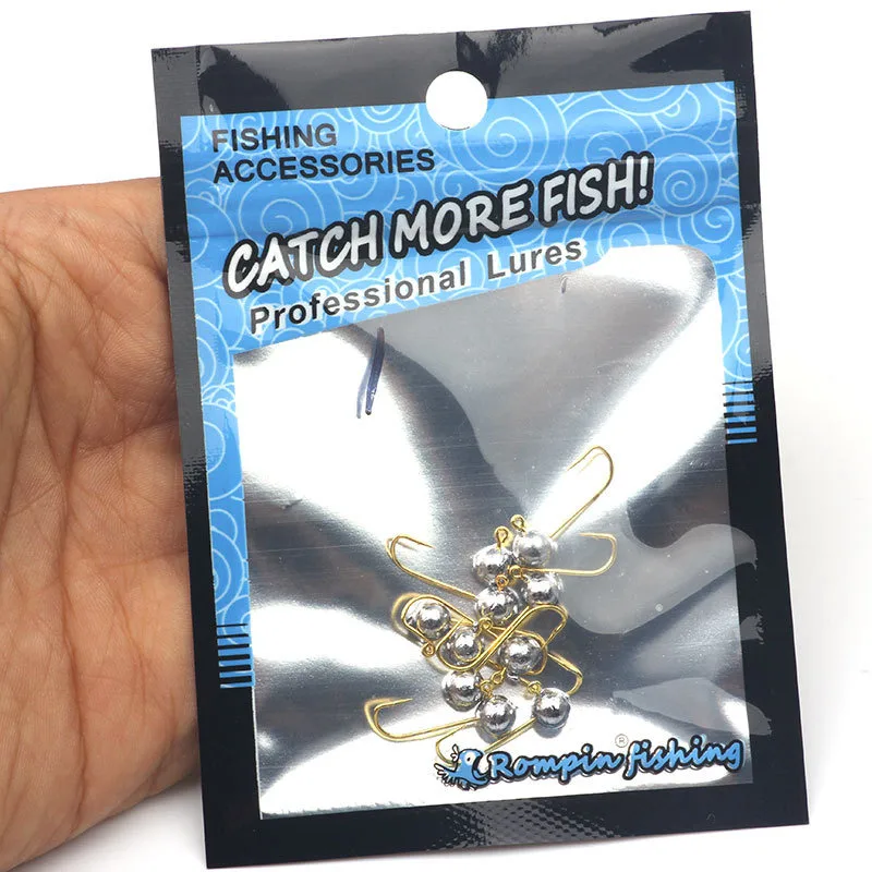 10 unids/lote Micro anzuelo de pesca con cabeza de anzuelo 1g-5g anzuelo de pesca en hielo Mini anzuelo de manivela señuelo suave aparejos de pesca - imagen 4