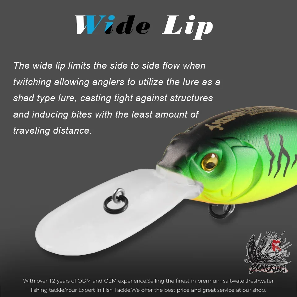 Un señuelo con un pescado verde y negro