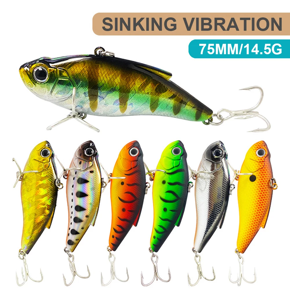 7,5 cm 14,5g Señuelos de pesca hundimiento VIB Wobbler vibración de fundición larga cebo duro Artificial accesorios de pesca trucha lubina VIBE133 - imagen 3