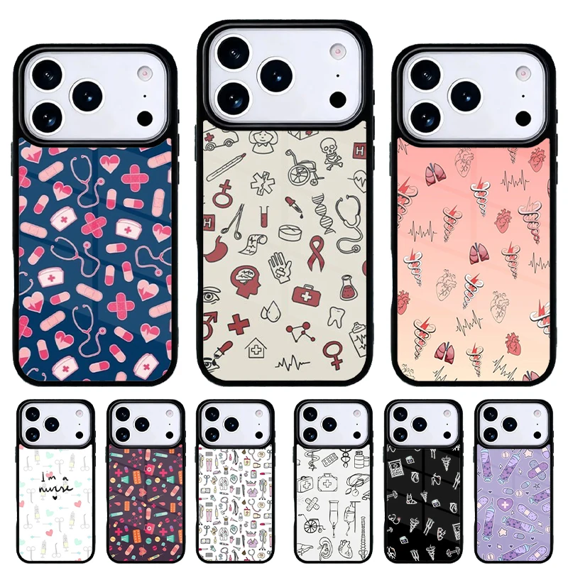 Carcasa trasera para iPhone con diseño médico de enfermera y medicina