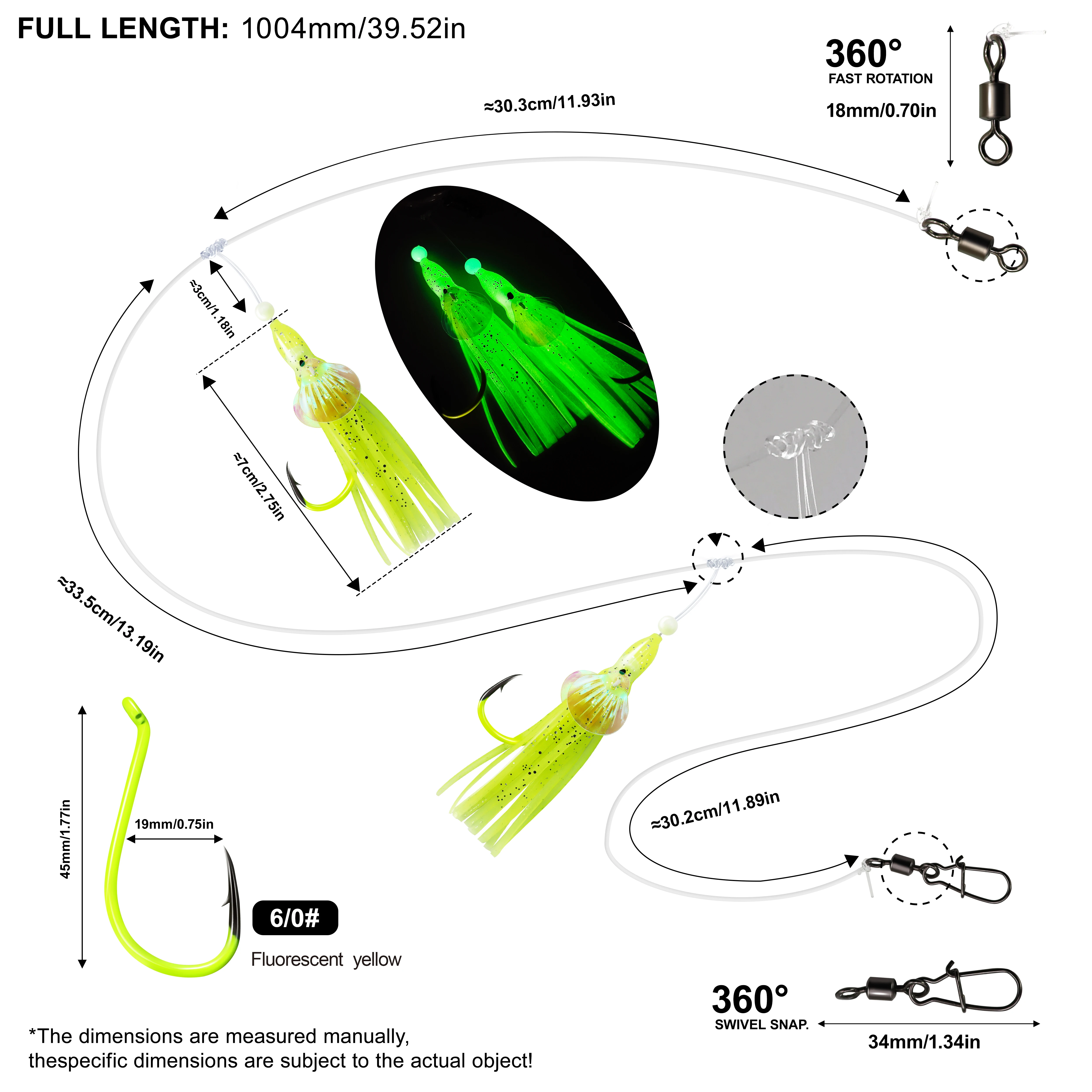 ZYZ-aparejos de pesca de agua salada con anzuelos Corful de 0 quilates, cebo de sentadillas falso, pargo, bagre, Surf, anzuelos de cuerda para pesca, aparejos de cebo de pesca - imagen 4