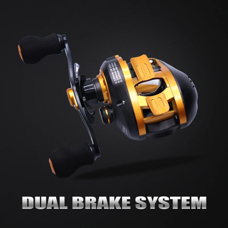 Lawaia-carrete de pesca de doble freno magnético y centrífugo, 17 + 1BB, carrete de Baitcasting de carbono de arrastre de 8KG - imagen 4